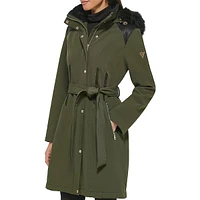 Trenchcoat souple avec similifourrure