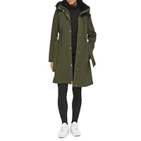 Trenchcoat souple avec similifourrure