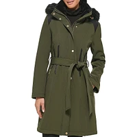 Trenchcoat souple avec similifourrure