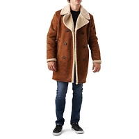 Sam Double-Breasted Faux-Shearling Overcoat