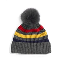 Multistripe Pom Toque