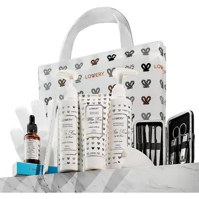 Body Care Gift Set, White Rose Hand Creams Kit, Home Spa Self Care With Tote Bag, 20 Piece