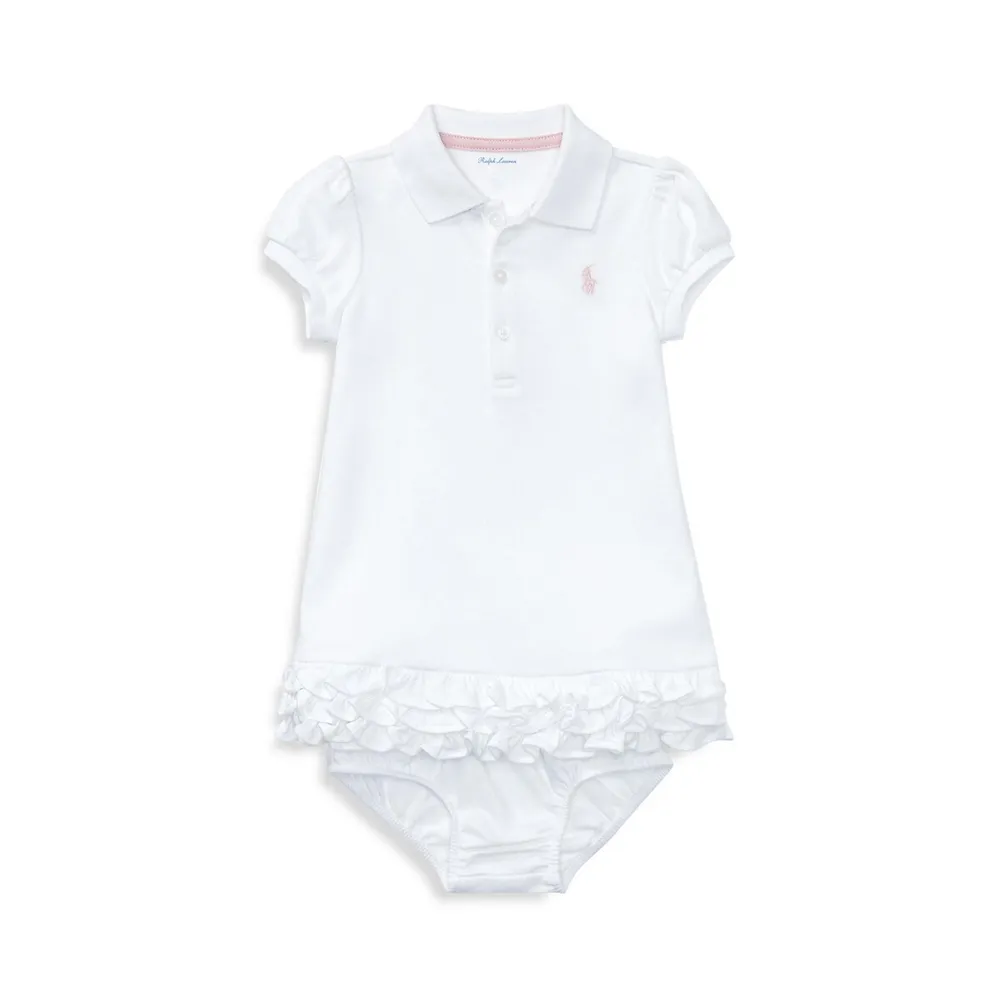 Baby Girl's Ruffled Polo Dress & Bloomer