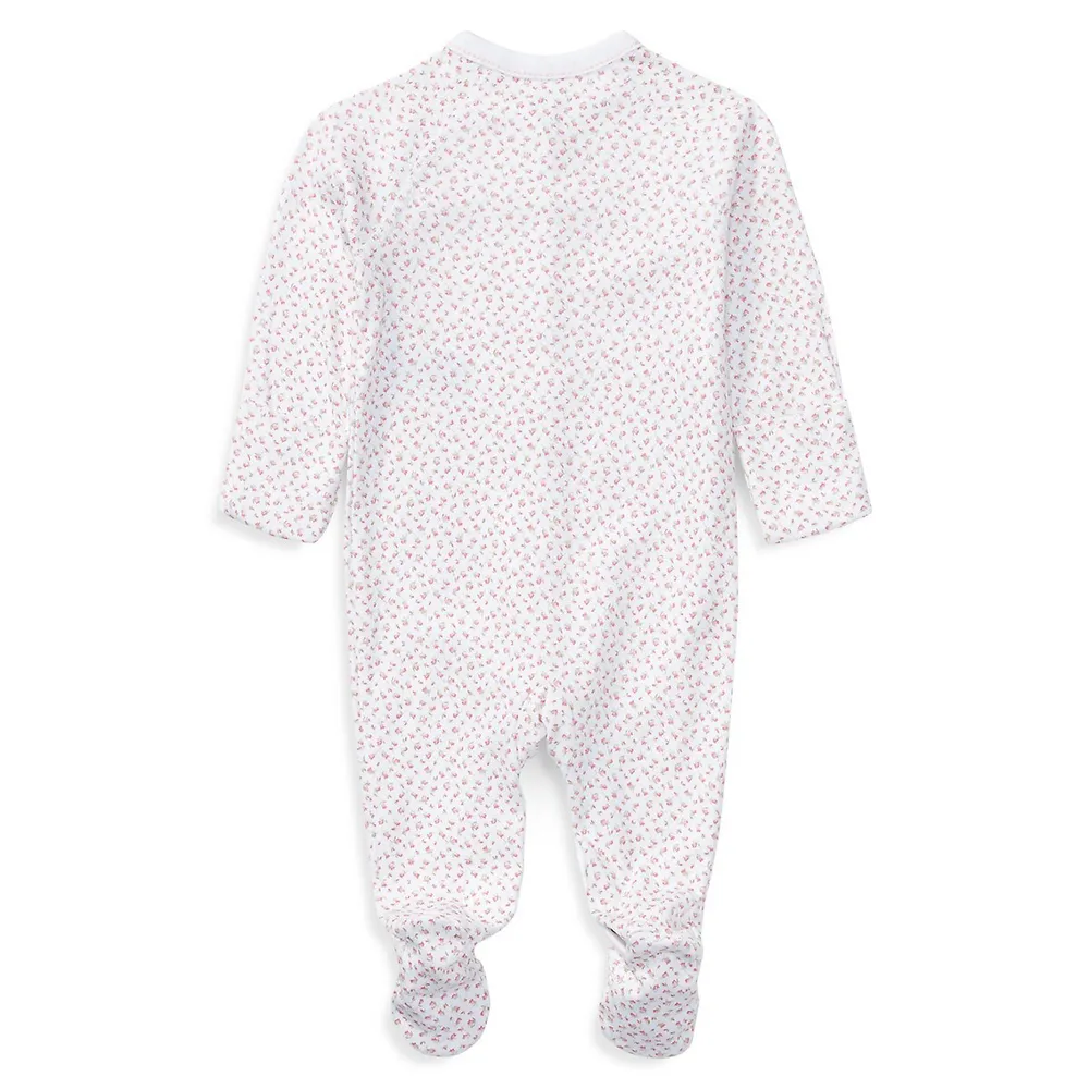Baby Girl's Long Sleeve Footed Coverall