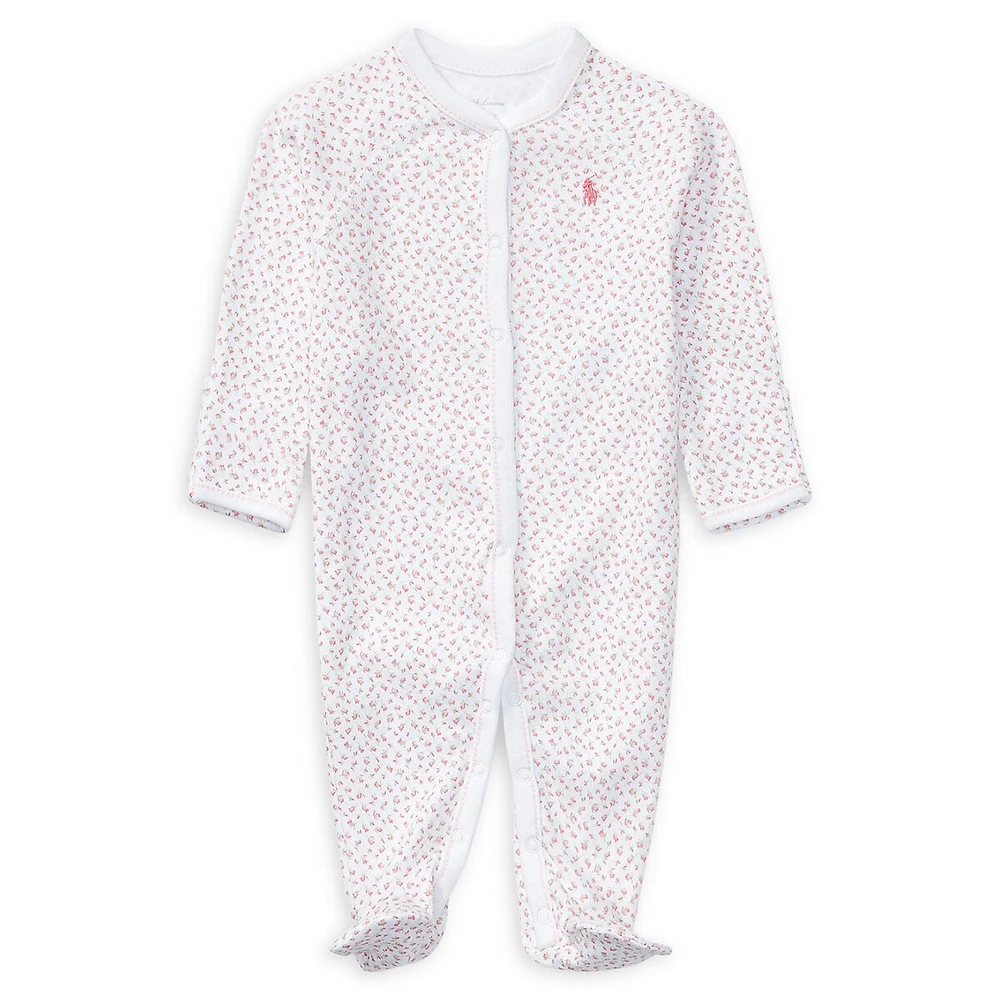 Baby Girl's Long Sleeve Footed Coverall