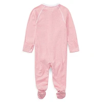 Baby Girl's Striped Cotton Coverall