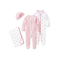 Baby Girl's Striped Cotton Coverall