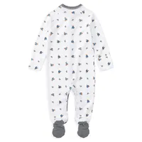 Baby Boy's Bear Print Long Sleeve Footed Coverall