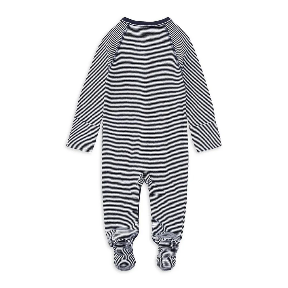 Baby Boy's Striped Cotton Jersey Footie