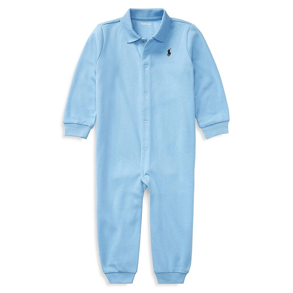 Baby Boy's Solid Cotton Coverall