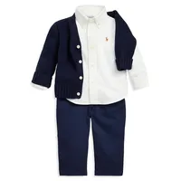 Baby Boy's Button-Front Cotton Cardigan