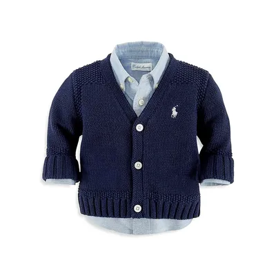 Baby Boy's Button-Front Cotton Cardigan