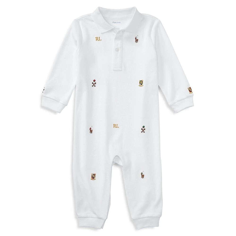 Baby Boy's Polo Emblem Interlock Coverall