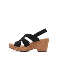 Giselle Beach Wedge Leather-Strap Sandals