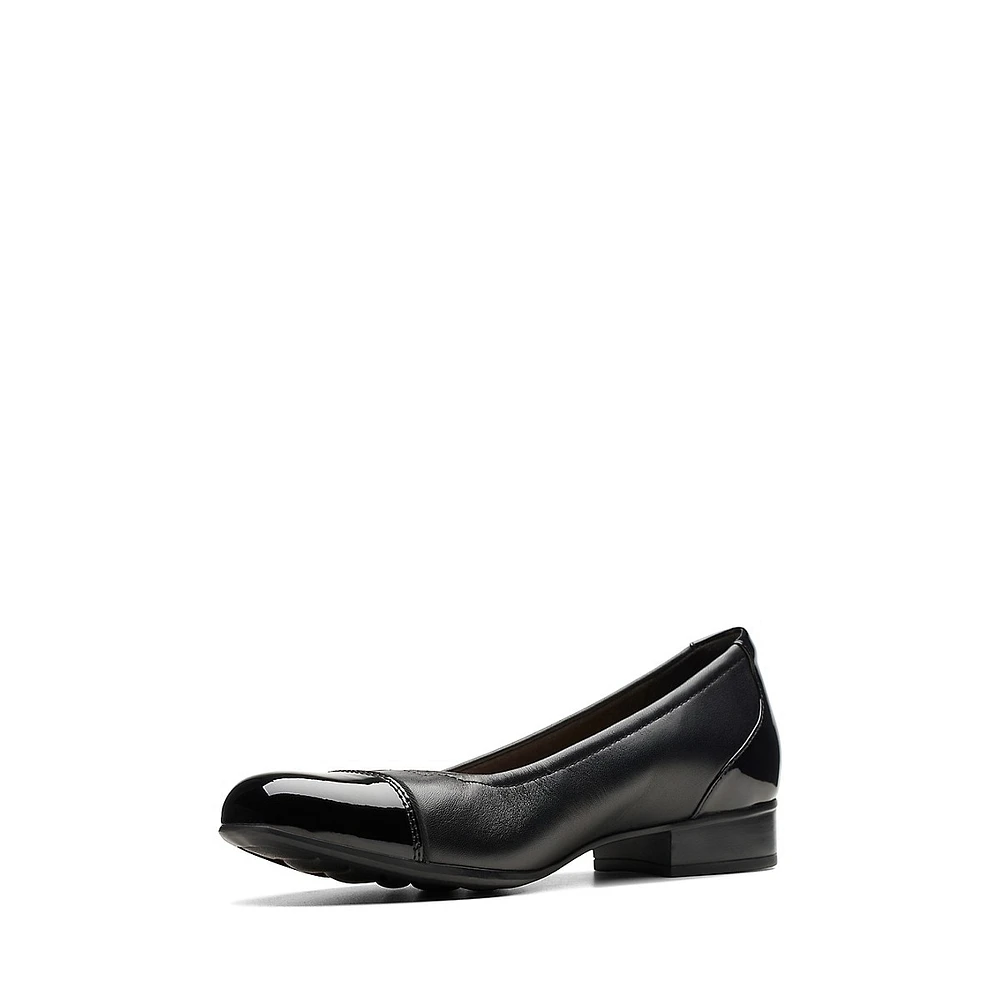 Juliet Step Low-Heel Leather Pumps