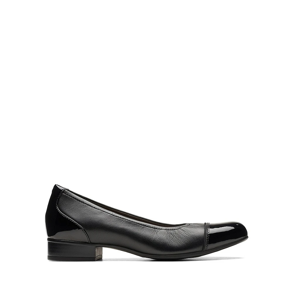 Juliet Step Low-Heel Leather Pumps