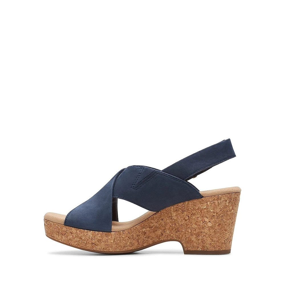 Giselle Dove Nubuck Wedge Sandals