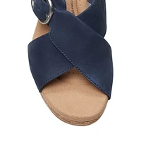 Giselle Dove Nubuck Wedge Sandals