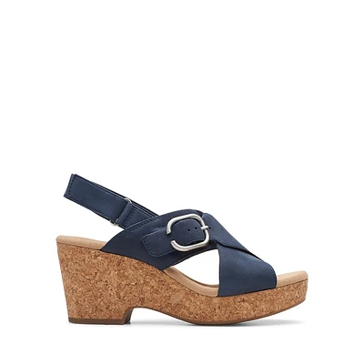 Giselle Dove Nubuck Wedge Sandals