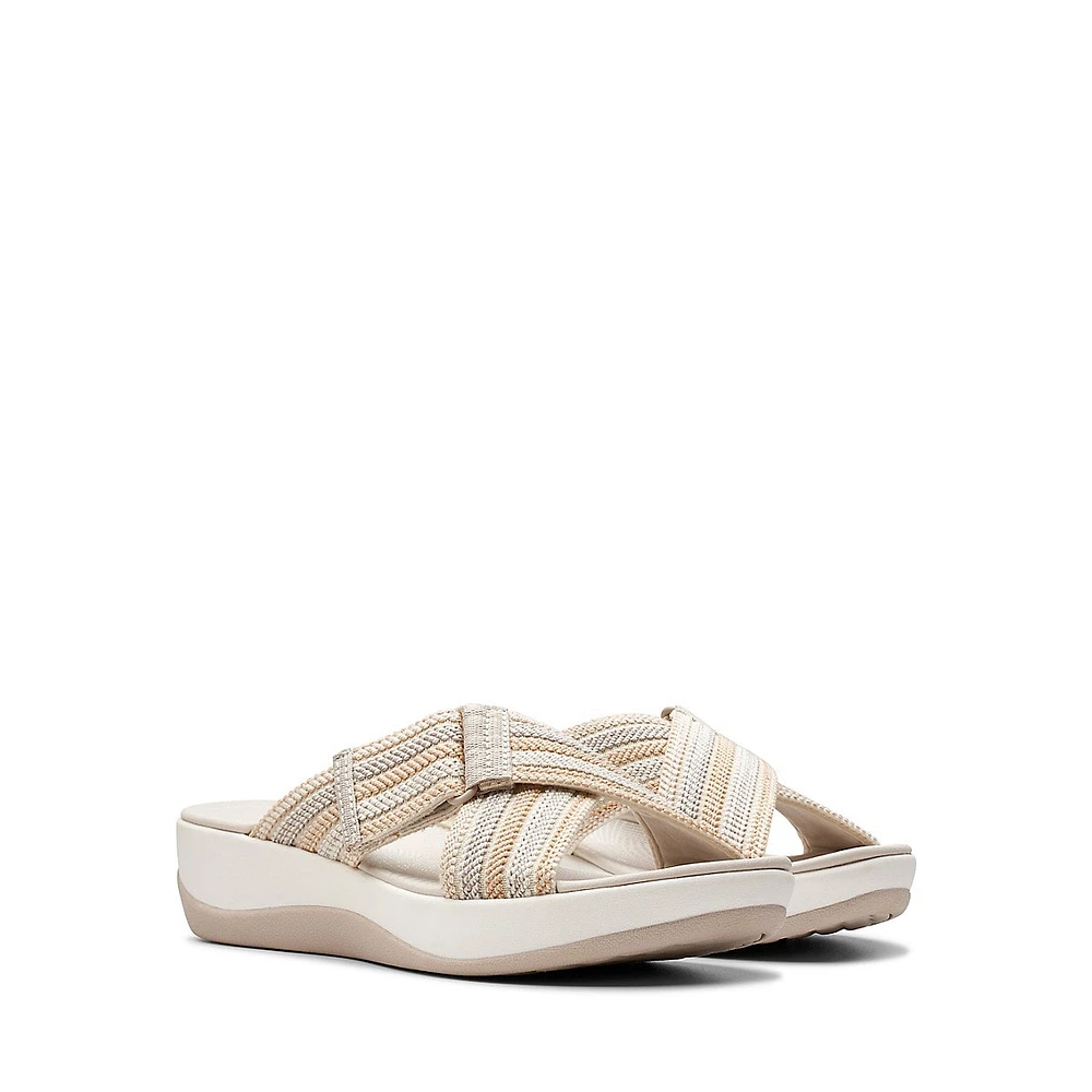 Arla Wave Cross-Strap Platform Slide Sandals