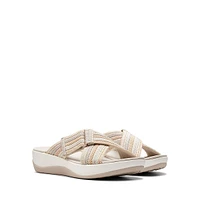 Arla Wave Cross-Strap Platform Slide Sandals