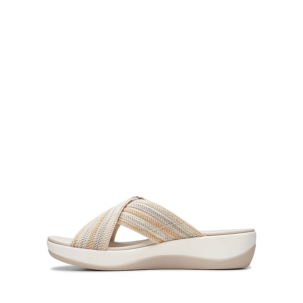 Arla Wave Cross-Strap Platform Slide Sandals