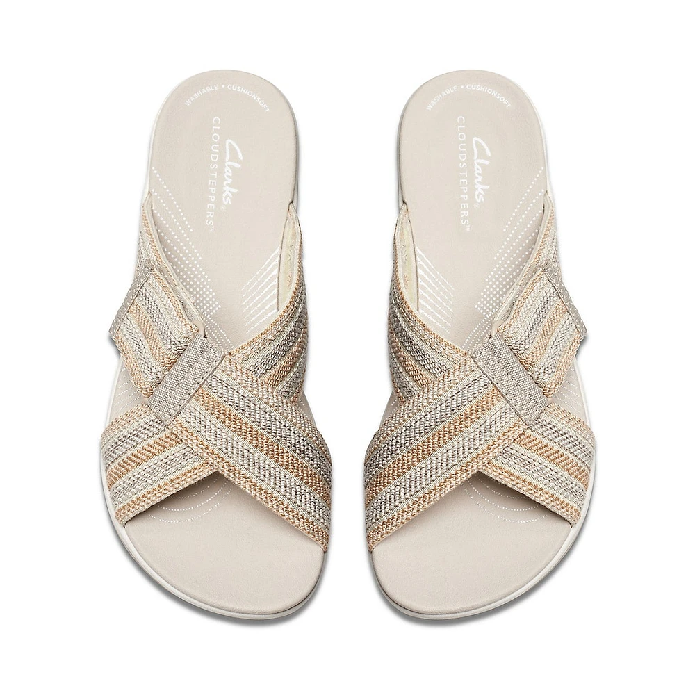 Arla Wave Cross-Strap Platform Slide Sandals