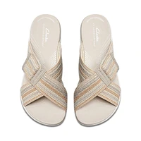 Arla Wave Cross-Strap Platform Slide Sandals