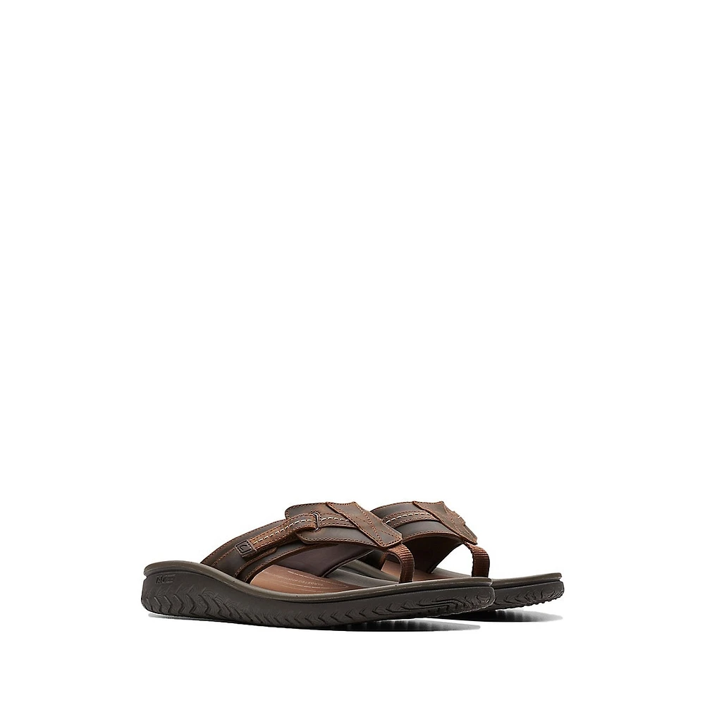 Men's Wesley Sun Leather Toe-Thong Sandals