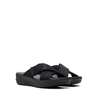 Arla Wave Cross-Strap Platform Slide Sandals