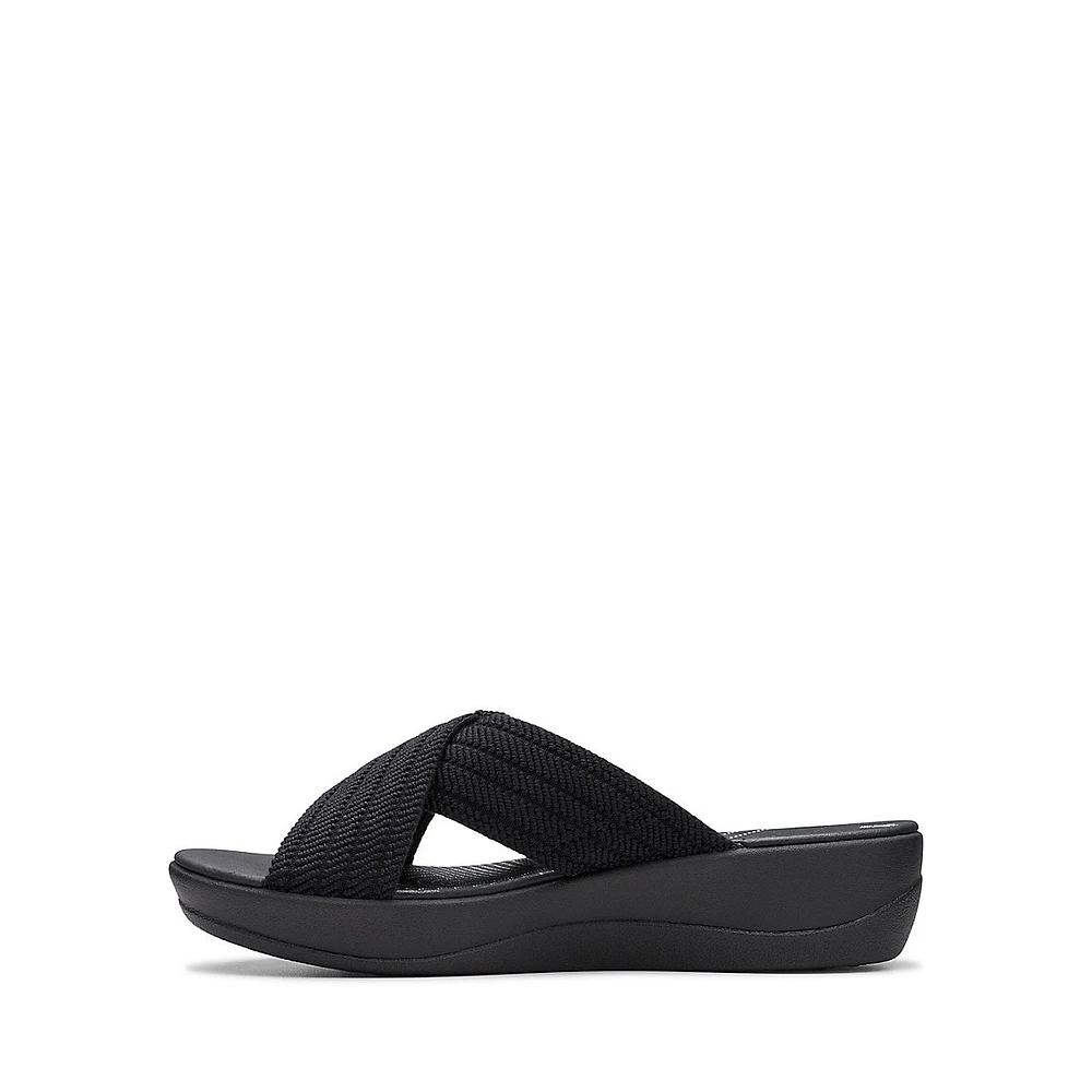 Arla Wave Cross-Strap Platform Slide Sandals