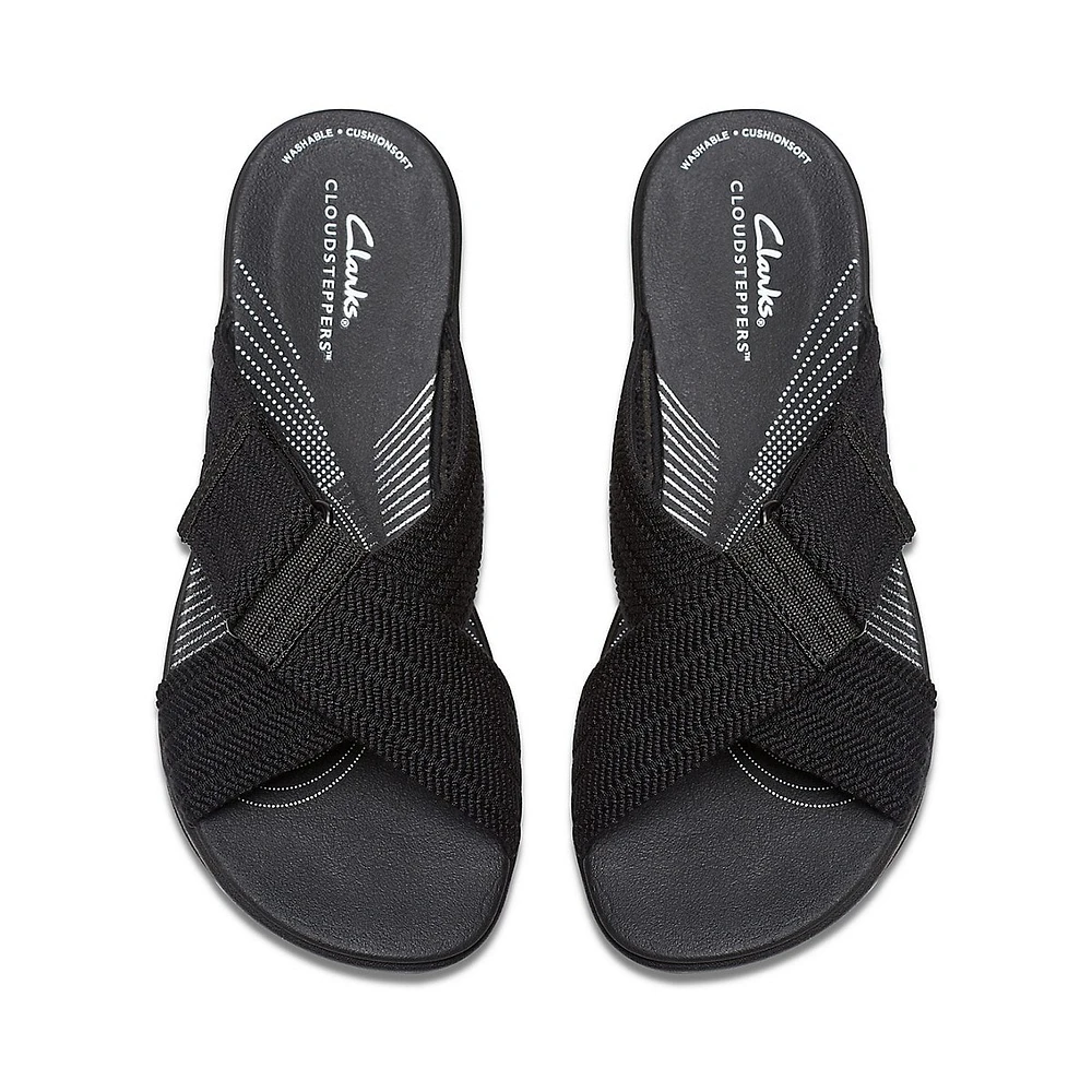 Arla Wave Cross-Strap Platform Slide Sandals