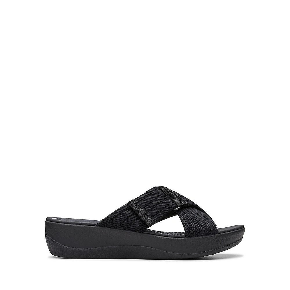 Arla Wave Cross-Strap Platform Slide Sandals