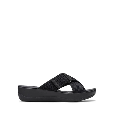 Arla Wave Cross-Strap Platform Slide Sandals