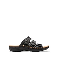 Laurieann Ruby Leather Slide Sandals