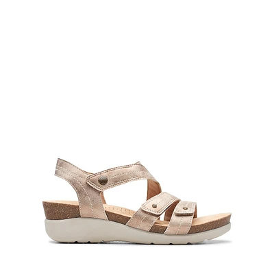 Calenne Clara Leather Wedge Sandals