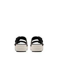 Drift Buckle 2-Band Wedge Slide Sandals