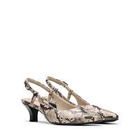 Kepley Vine Snake-Print Slingback Pumps