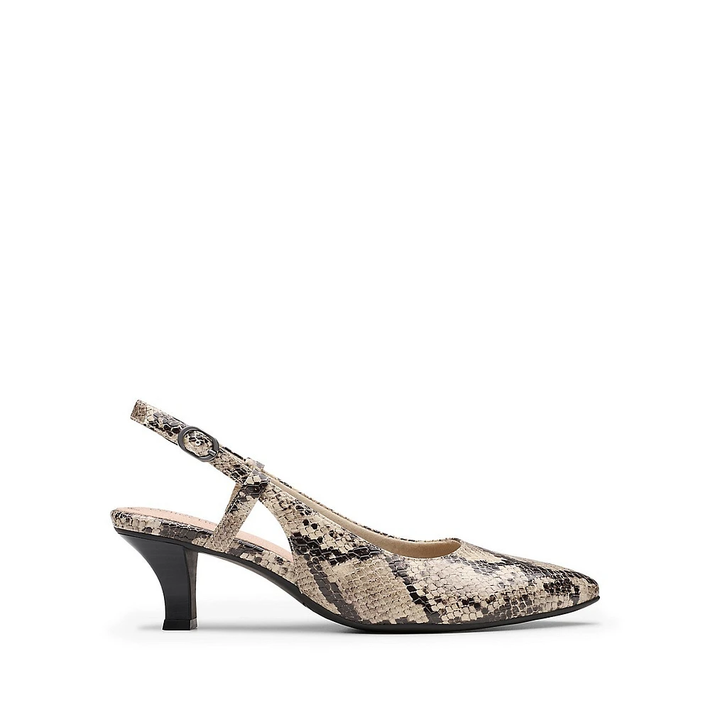 Kepley Vine Snake-Print Slingback Pumps