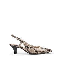 Kepley Vine Snake-Print Slingback Pumps