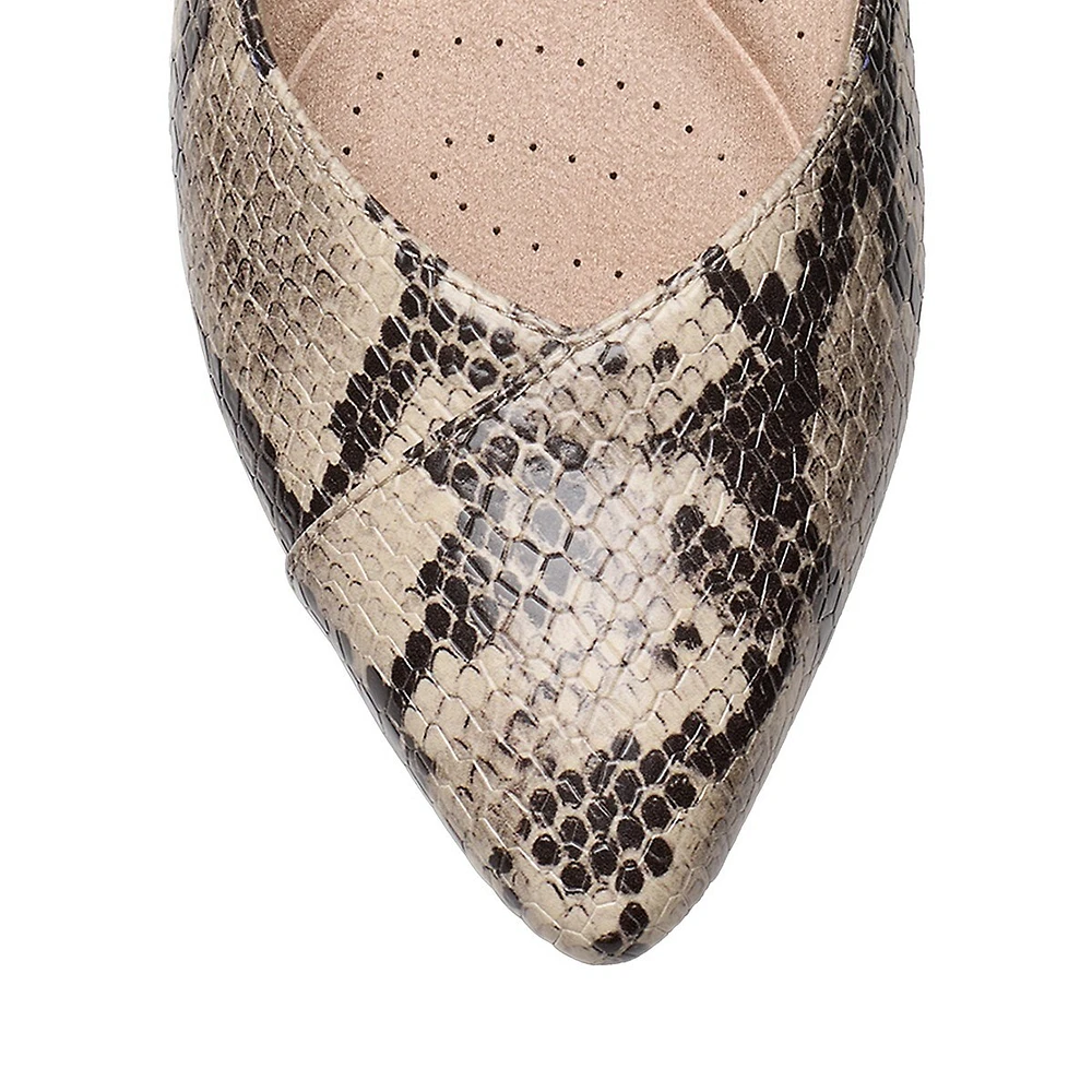 Natalyn Wish Low-Heel Snake-Print Flats