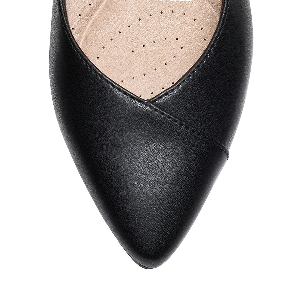 Natalyn Wish Low-Heel Leather Pumps