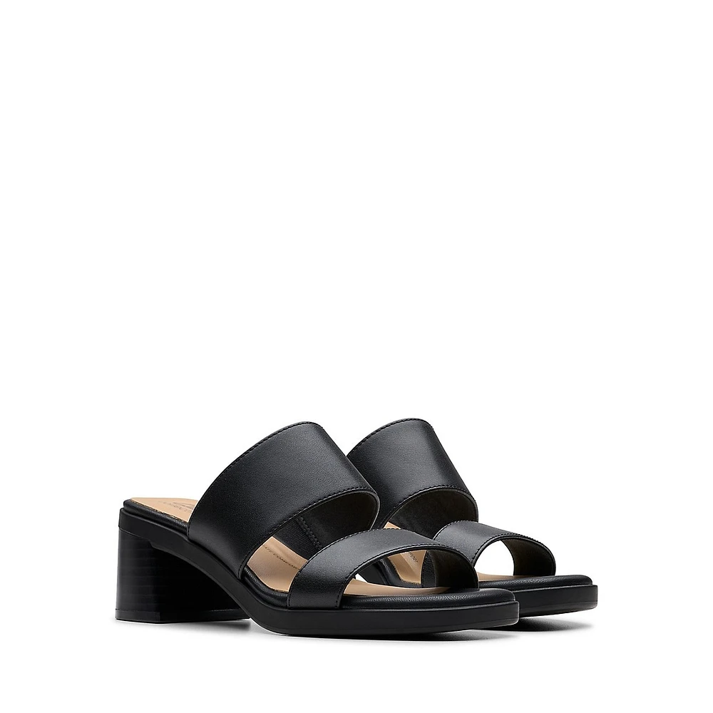 Jaylan Dusk Leather Slide Dress Sandals