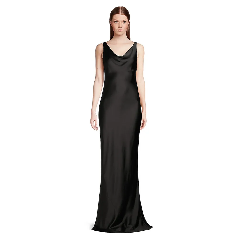 Maria Cowlneck Satin Slip Gown