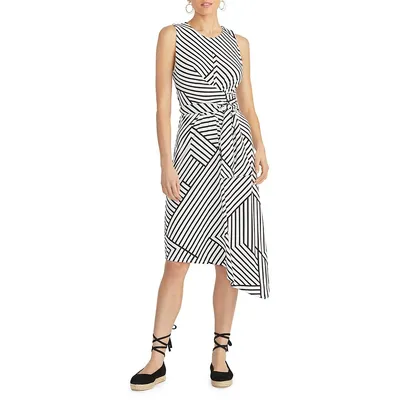 Anzia Printed Tie-Front Dress