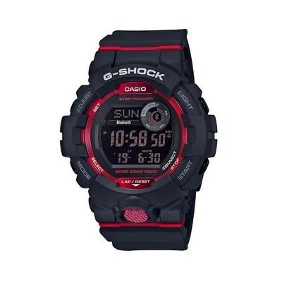 Montre numérique G-Shock avec bracelet en résine noire et rouge Step Trackers