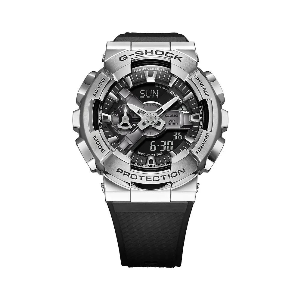 Metal Covered Stainless Steel & Resin-Strap Chronograph Watch GM110-1A