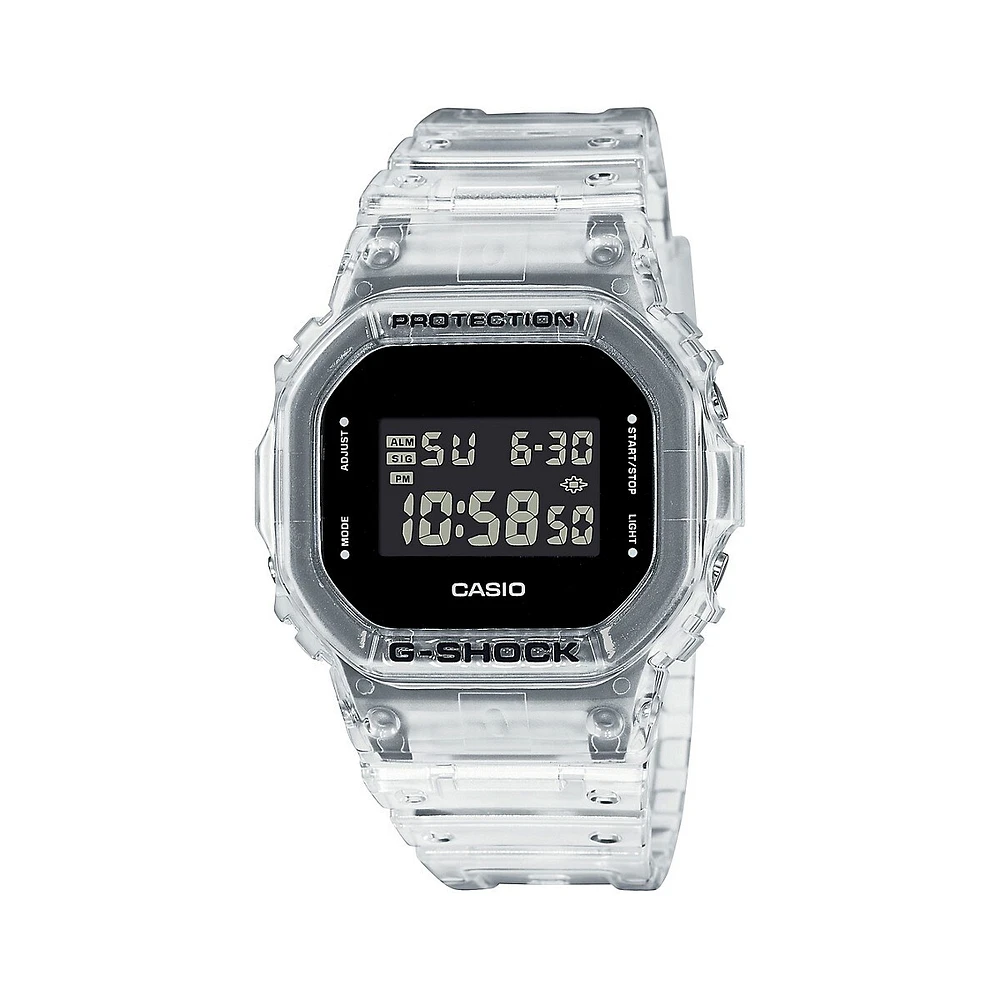 Montre numérique avec bracelet en résine Skeleton G-Shock