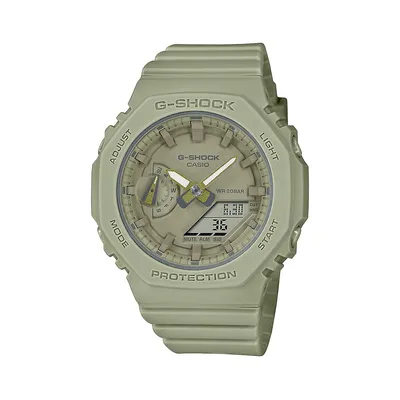 Montre avec bracelet en résine verte fumée G-Shock, GMAS2100BA-3A