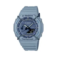 G Shock Blue Tone On Tone Resin Strap Watch GA2100PT-2A